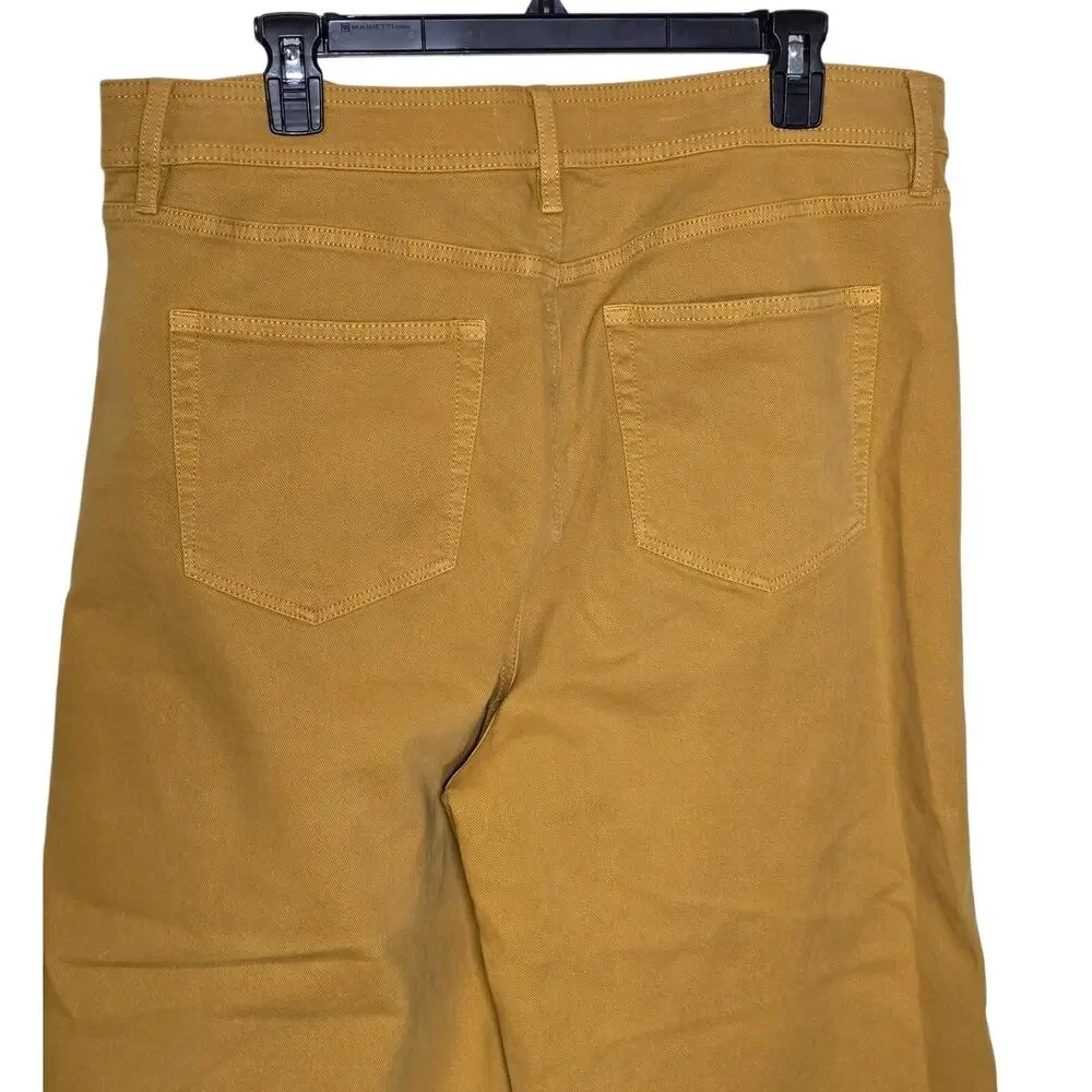 Loft Women's Mustard Yellow Cropped Jeans, Size 32/14,High Waist, Wide Leg - Picture 7 of 9